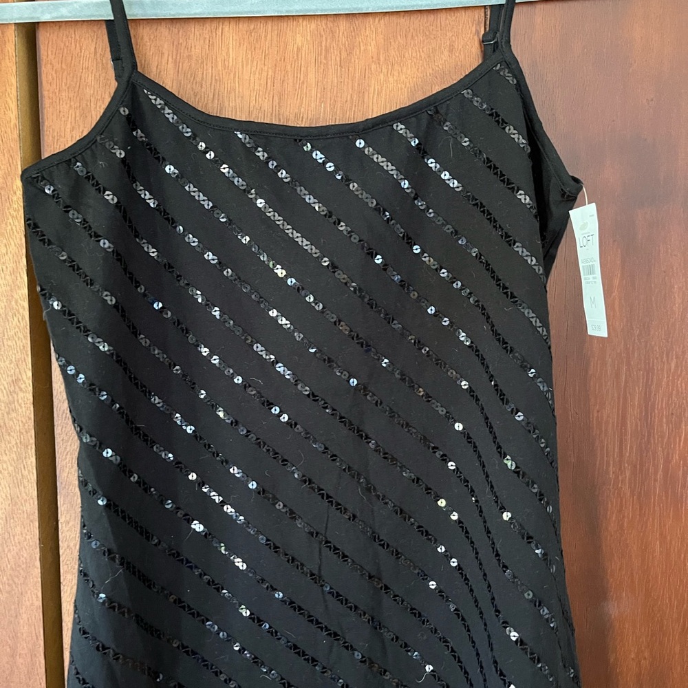LOFT Black Sequin Dress